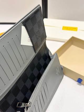 Louis Vuitton Damier Graphite Long Wallet Black Grey view 7