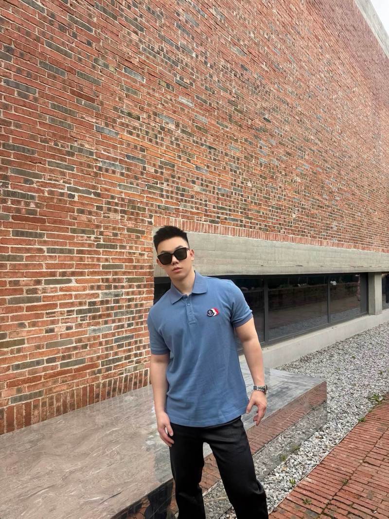 Moncler Blue Short-Sleeve Polo Shirt