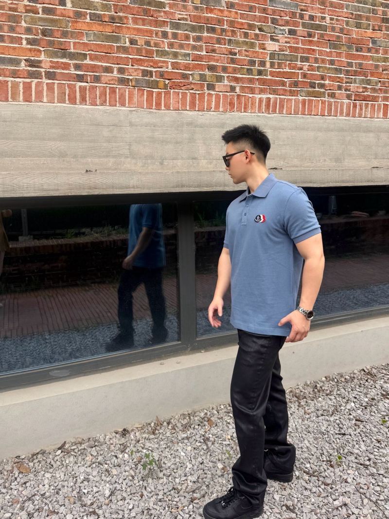 Moncler Blue Short-Sleeve Polo Shirt view