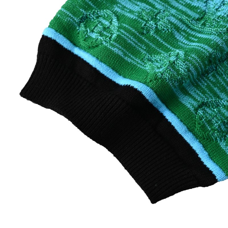 Louis Vuitton Colour-Block Polo T-Shirt Black Turquoise view
