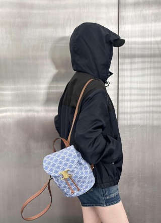 Black Nylon Puffer Jacket with Hood
