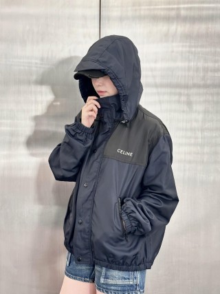 Black Nylon Puffer Jacket with Hood view 2