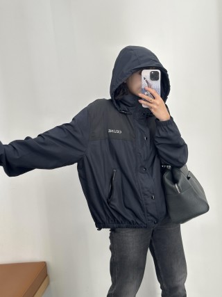 Black Nylon Puffer Jacket with Hood view 8