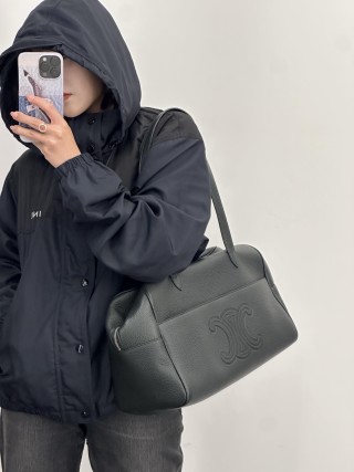 Black Nylon Puffer Jacket with Hood view 9