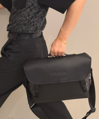 Coach Black Signature Messenger Bag