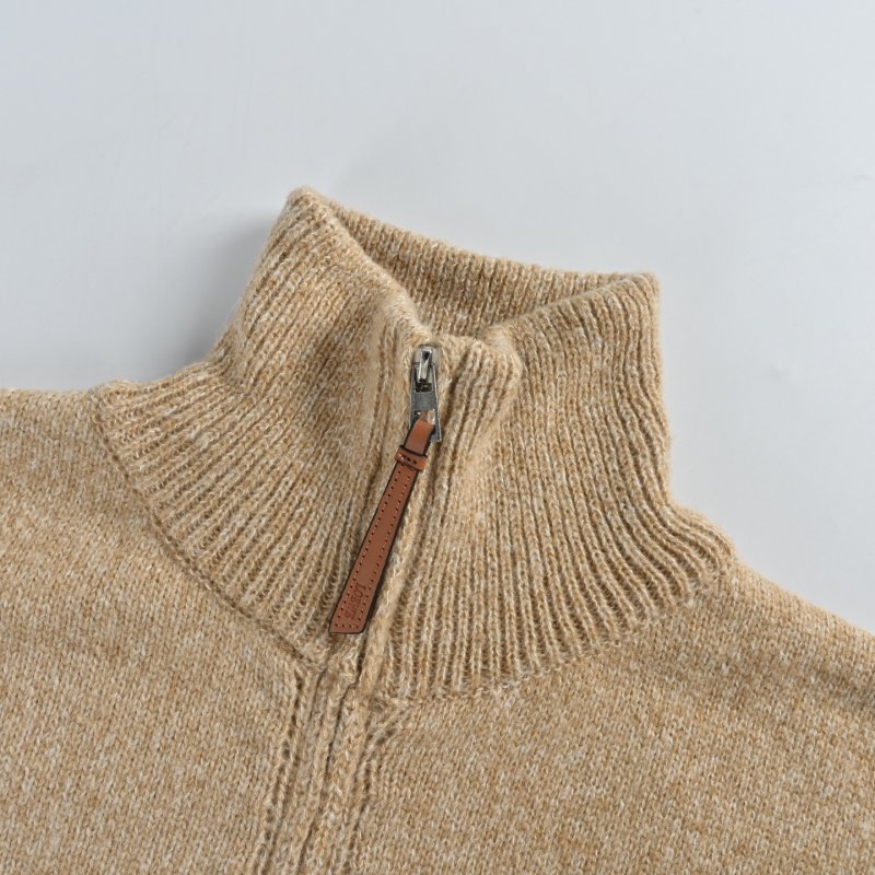 Camel & Cream Turtleneck Sweater with Abstract Back Print view