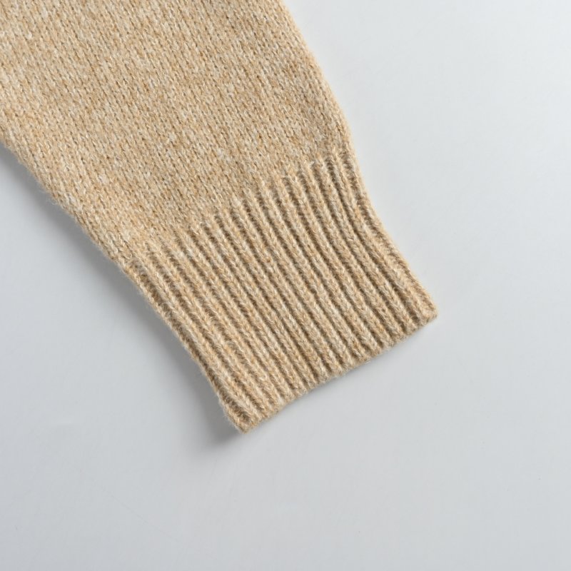 Camel & Cream Turtleneck Sweater with Abstract Back Print view