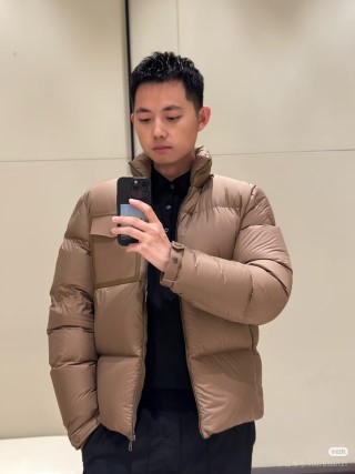 Beige Puffer Down Jacket – Warm Winter Coat