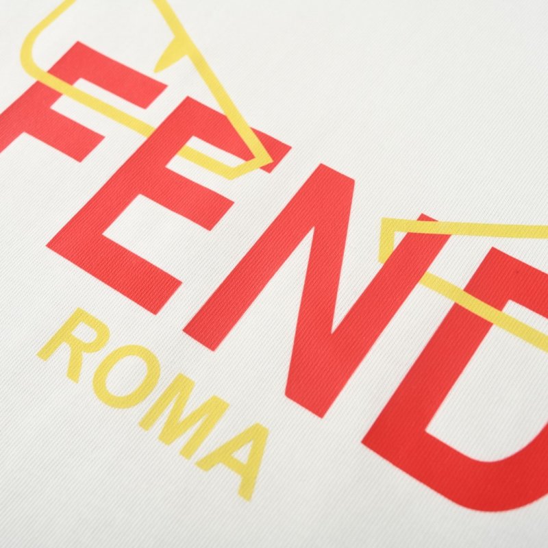 Fendi Roma White T-Shirt with Yellow & Red Logo view