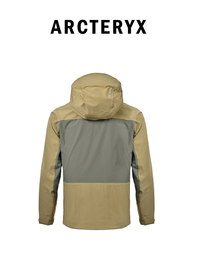 Arc'teryx Beige & Charcoal Hooded Softshell Jacket view