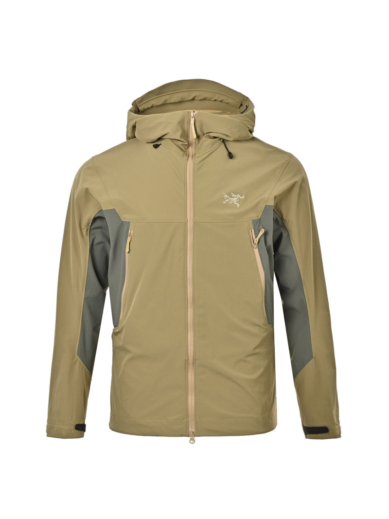 Arc'teryx Beige & Charcoal Hooded Softshell Jacket view