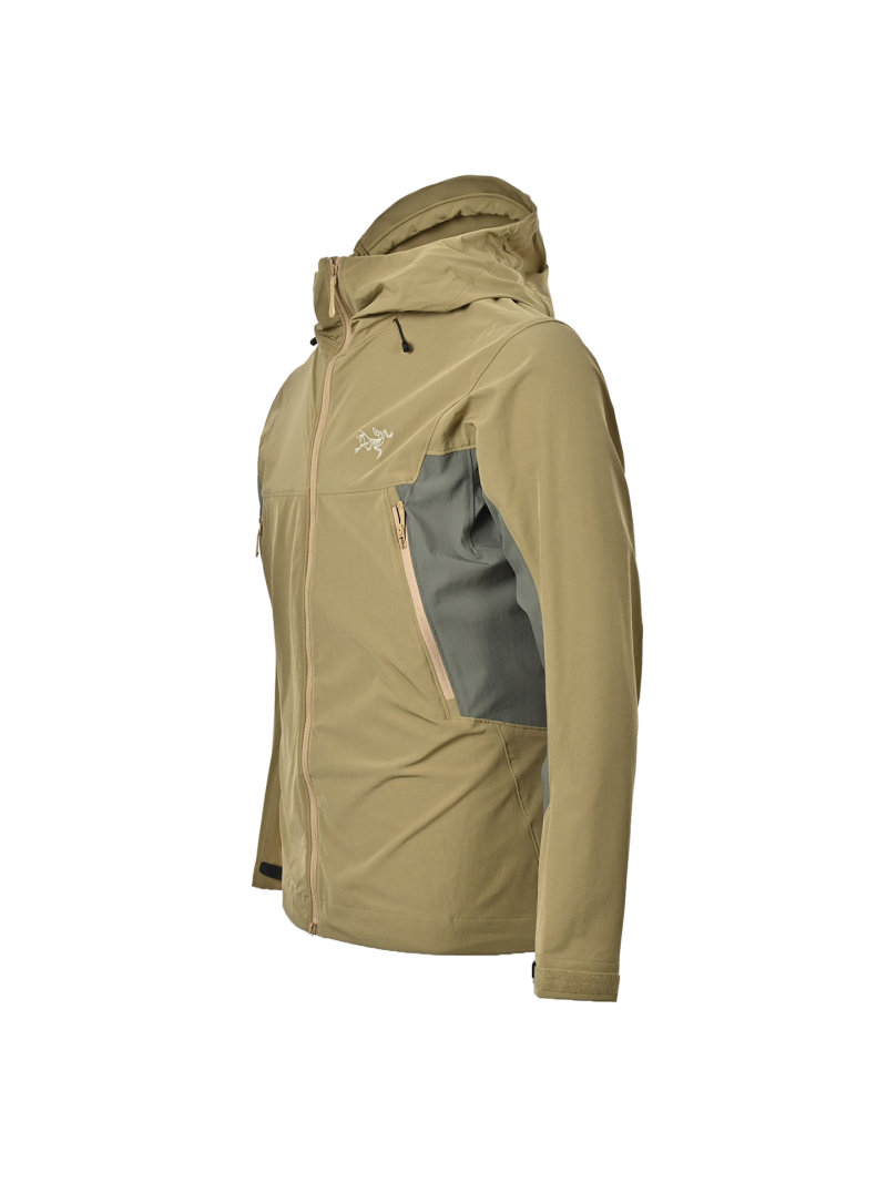 Arc'teryx Beige & Charcoal Hooded Softshell Jacket view
