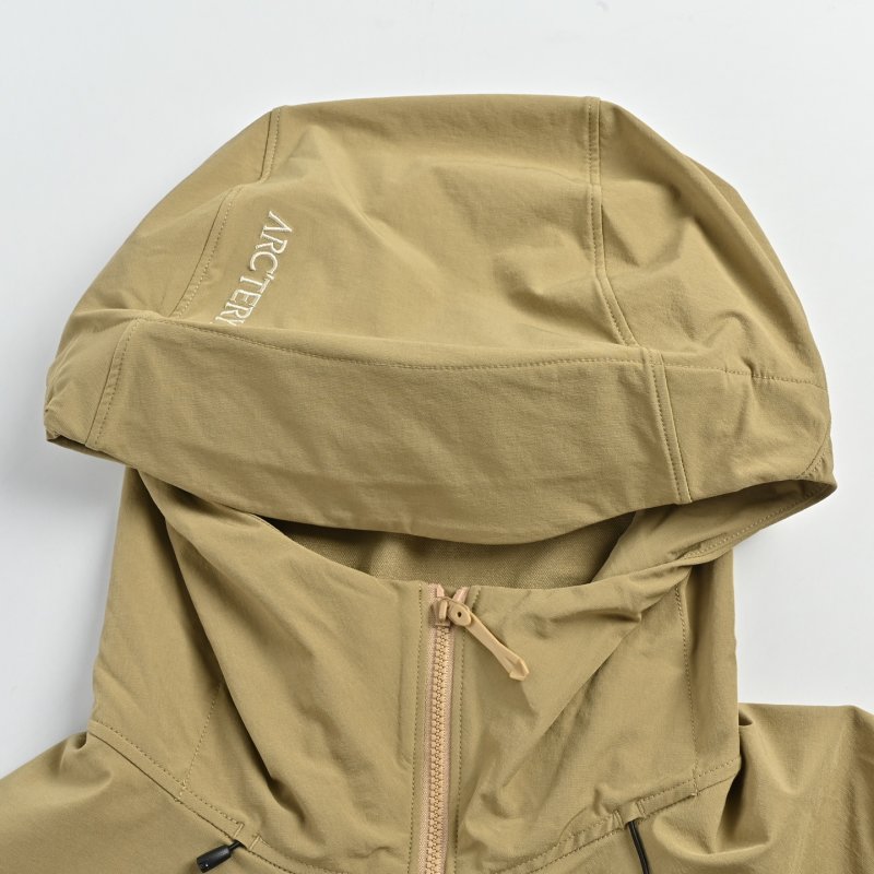 Arc'teryx Beige & Charcoal Hooded Softshell Jacket view
