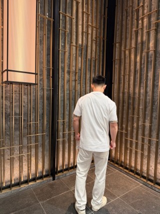 Burberry Check Cuff White T-Shirt view 4