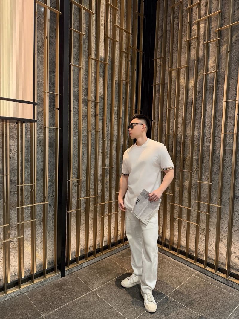 Burberry Check Cuff White T-Shirt view