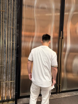 Burberry Check Cuff White T-Shirt view 9