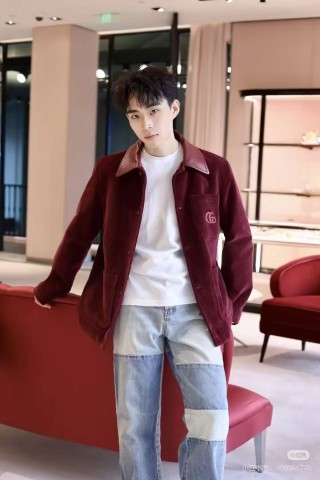 Gucci Red Corduroy Blazer Jacket view 6