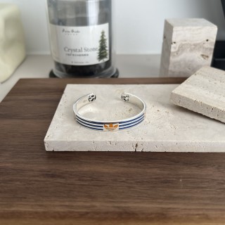 Gucci x Adidas Trefoil Double G Silver Cuff Bracelet
