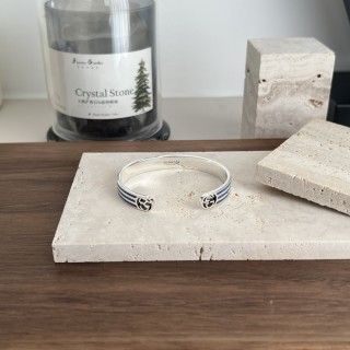 Gucci x Adidas Trefoil Double G Silver Cuff Bracelet view 5