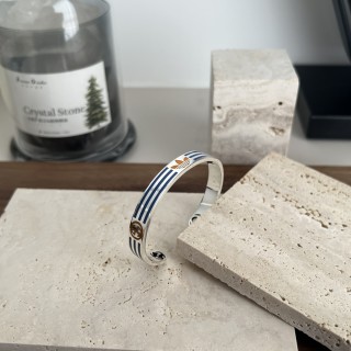 Gucci x Adidas Trefoil Double G Silver Cuff Bracelet view 6
