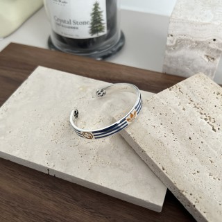 Gucci x Adidas Trefoil Double G Silver Cuff Bracelet view 7
