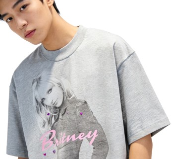 Grey Britney Graphic Short Sleeve T-Shirt