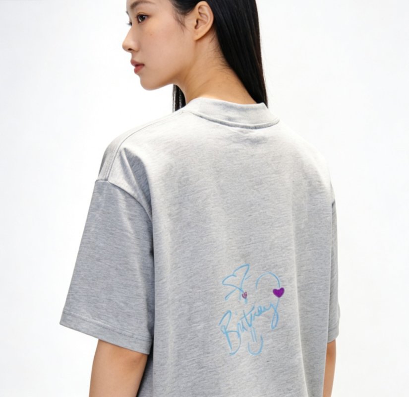 Grey Britney Graphic Short Sleeve T-Shirt view