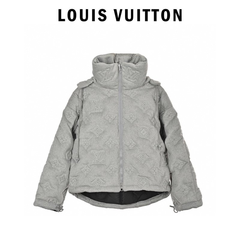 Louis Vuitton Monogram Embossed Down Jacket Grey