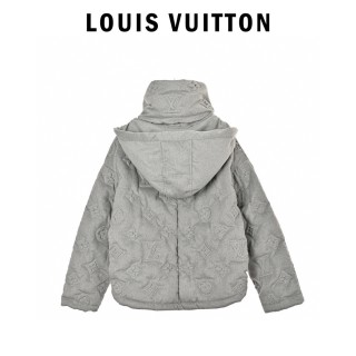 Louis Vuitton Monogram Embossed Down Jacket Grey view 2