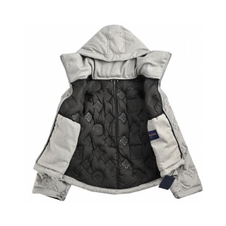 Louis Vuitton Monogram Embossed Down Jacket Grey view 3