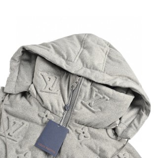 Louis Vuitton Monogram Embossed Down Jacket Grey view 4