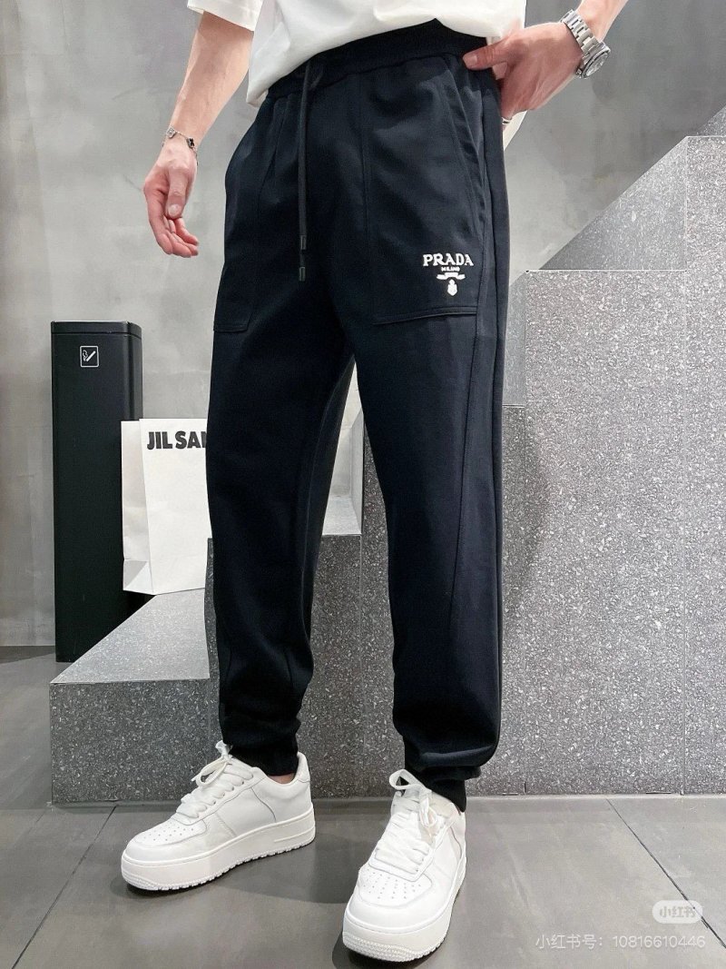 Prada Black Cargo Pants with Logo Embroidery view
