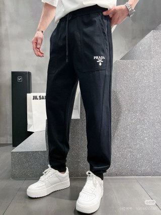Prada Black Cargo Pants with Logo Embroidery view 2