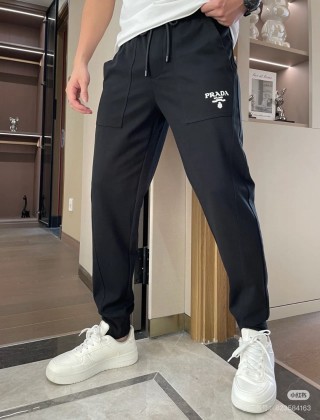 Prada Black Cargo Pants with Logo Embroidery view 3