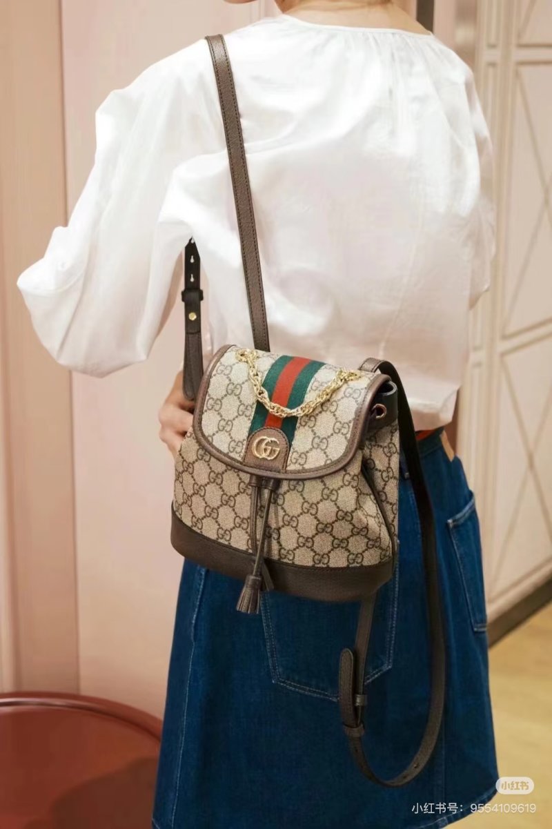Gucci GG Supreme Mini Backpack with Web Stripe