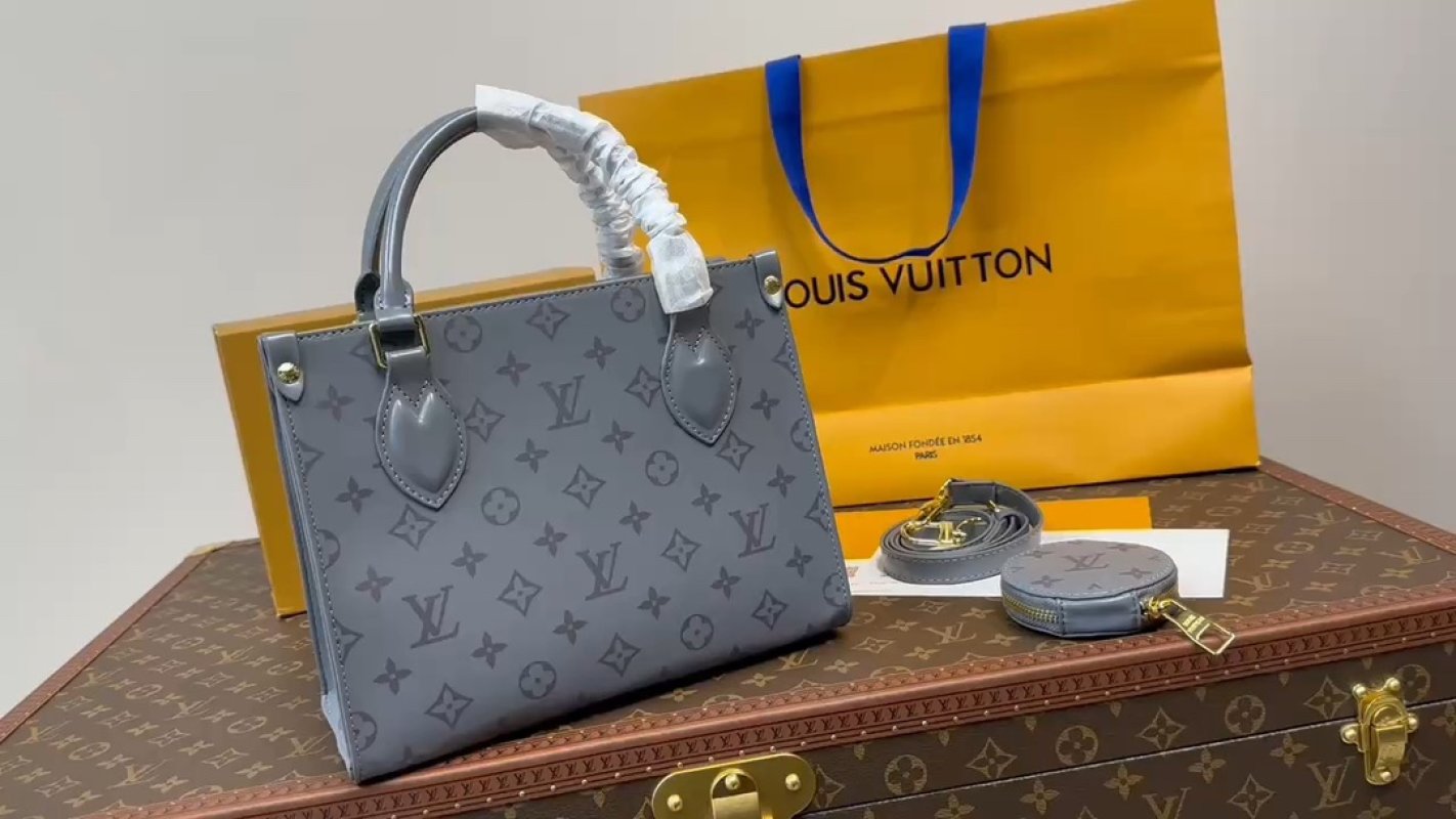 Louis Vuitton Monogram Canvas Tote Bag Grey