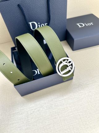 Dior CD Oblique Buckle Belt Olive Green view 3