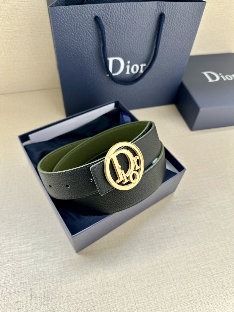 Dior CD Oblique Buckle Belt Olive Green view