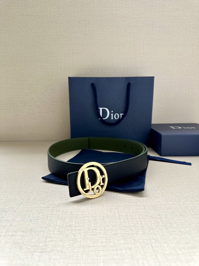 Dior CD Oblique Buckle Belt Olive Green view