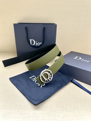 Dior CD Oblique Buckle Belt Olive Green view 8