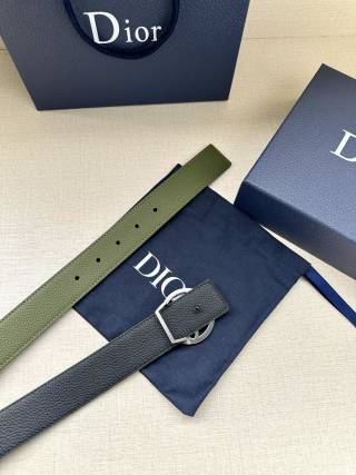 Dior CD Oblique Buckle Belt Olive Green view 9