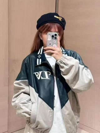 Black & Cream Color-Block Windbreaker Jacket view 9