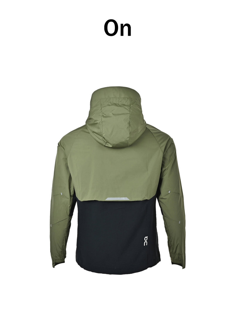 On Olive Black Color-Block Running Jacket view