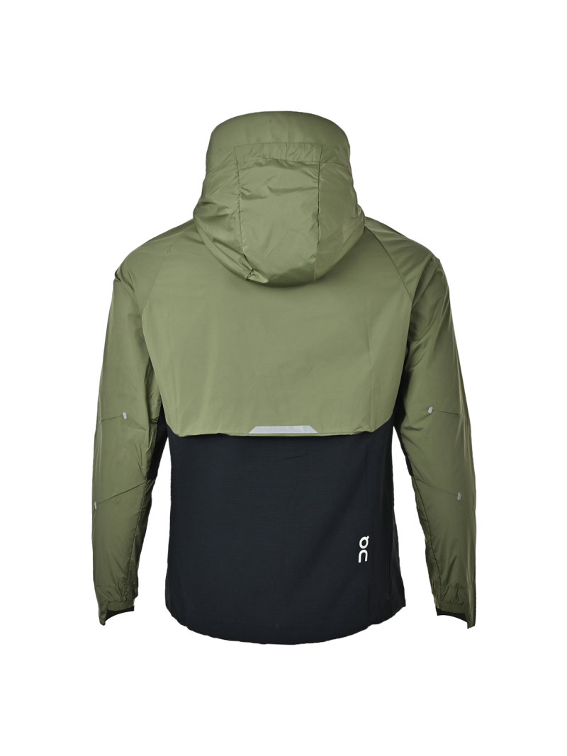On Olive Black Color-Block Running Jacket view