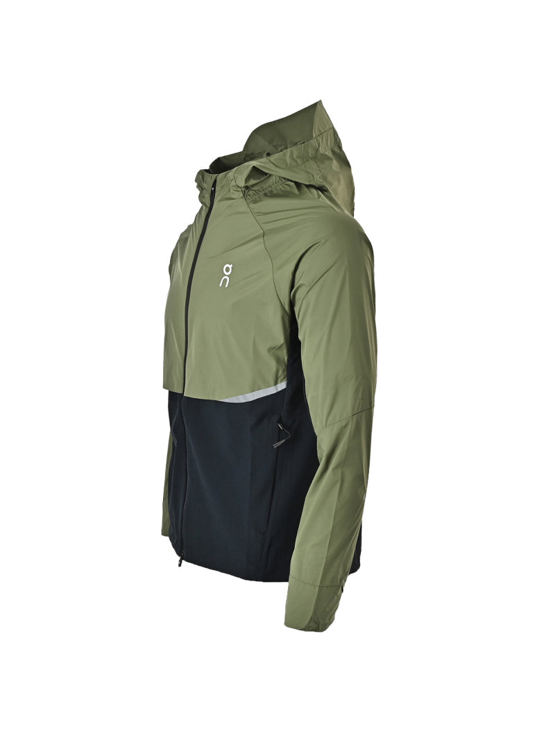 On Olive Black Color-Block Running Jacket view