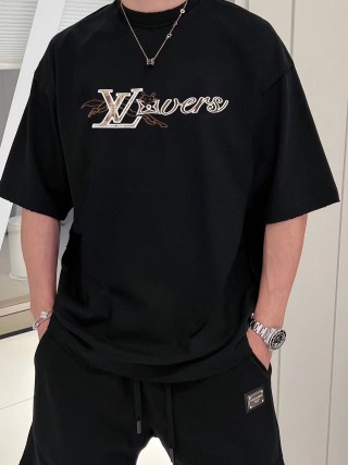 Louis Vuitton Layered Logo Black T-Shirt