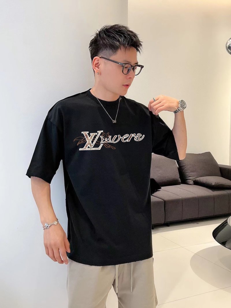 Louis Vuitton Layered Logo Black T-Shirt view