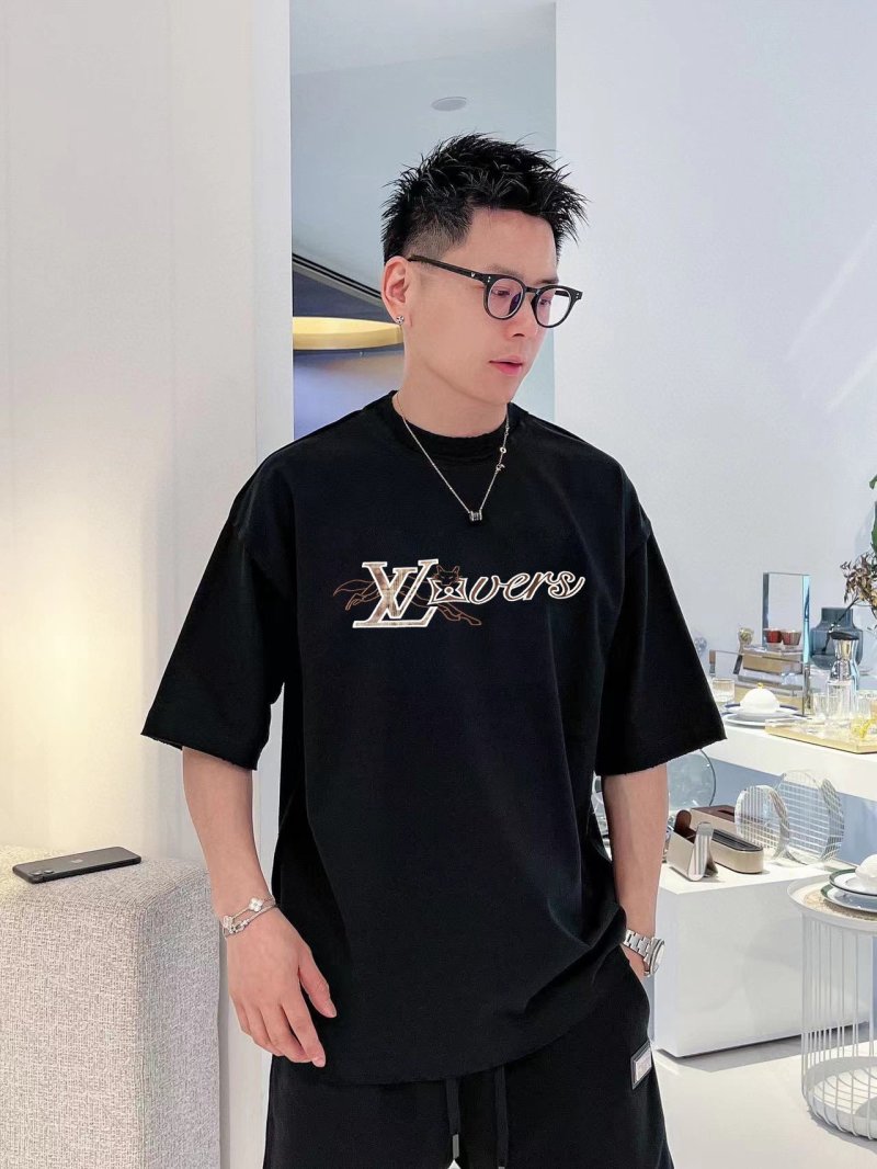 Louis Vuitton Layered Logo Black T-Shirt view