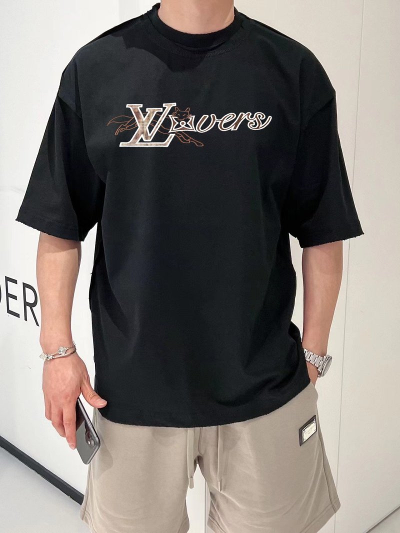 Louis Vuitton Layered Logo Black T-Shirt view