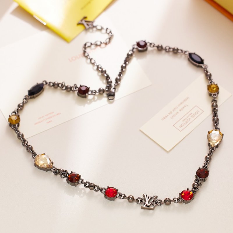 LV Crystal Statement Chain Bracelet - Multi-Color view